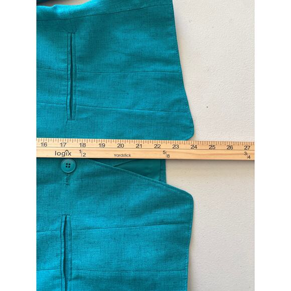 Pendleton Blazer Jacket Women's 8 Teal Blue Made in USA Country Sophisticates - Picture 6 of 11